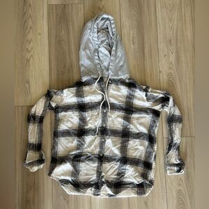 American Eagle Distressed Flannel with Hood Size XS